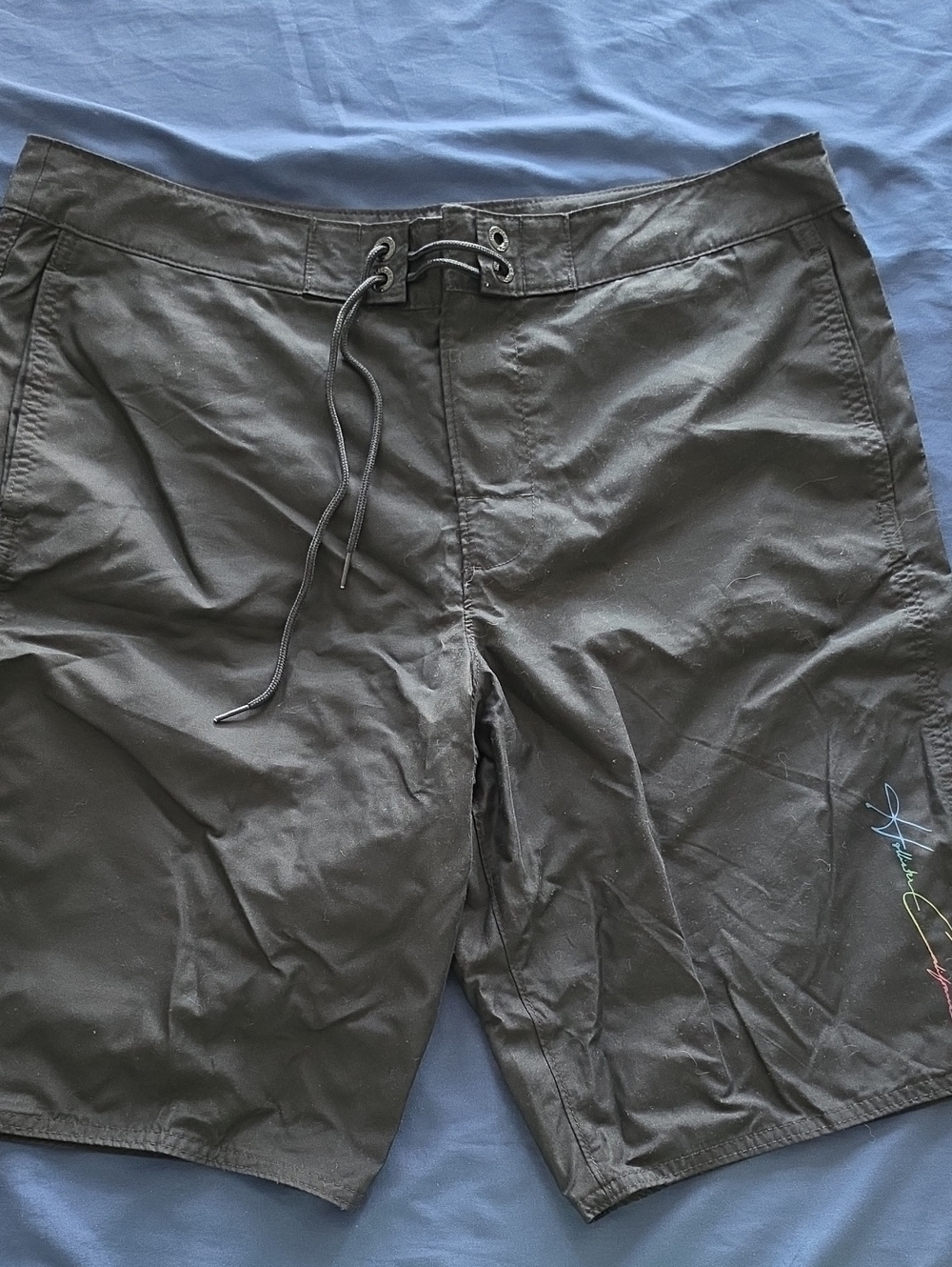 Hollister Black Men's Board Shorts with Subtle Embroidered Accent